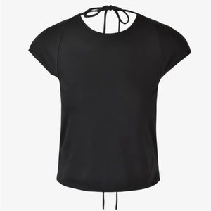 Tiger Mist Black Tie Back Top